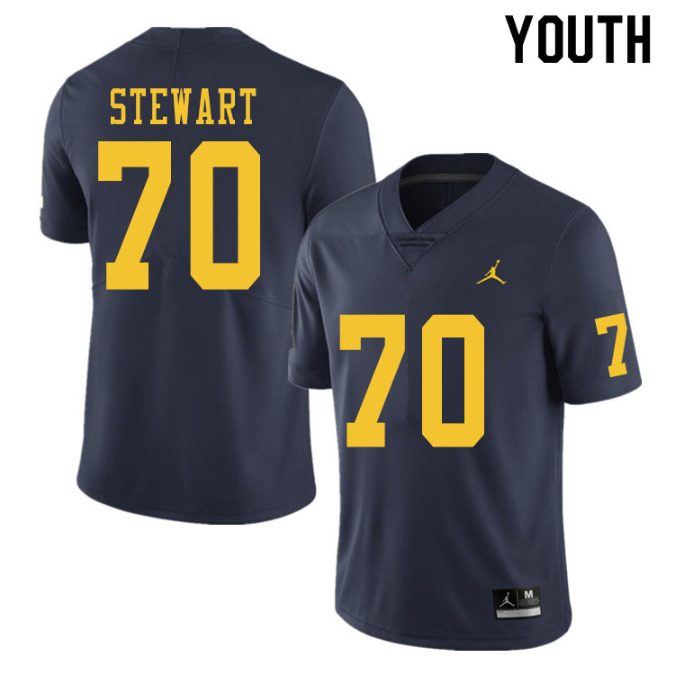 Youth #70 Jack Stewart Michigan Wolverines College Football Jerseys Sale-Navy